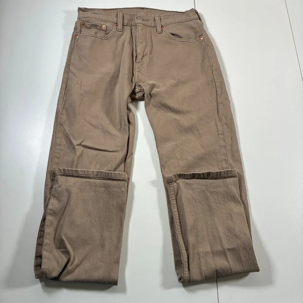 Levi's 505 Regular Fit Jeans 29x32 Tan Khaki Straight Leg Denim